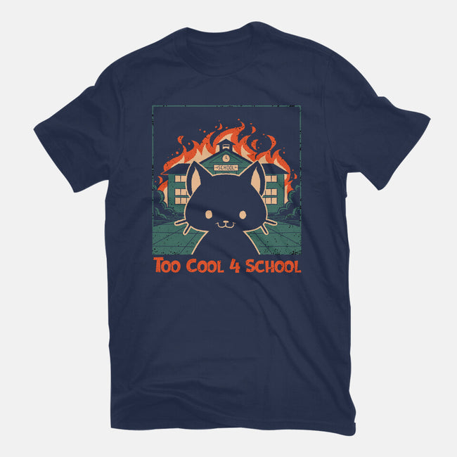 Cat At School On Fire-Unisex-Basic-Tee-worlddominationforcats