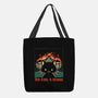 Cat At School On Fire-None-Basic Tote-Bag-worlddominationforcats