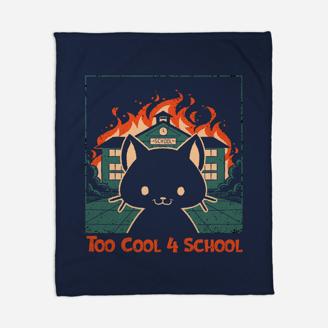 Cat At School On Fire-None-Fleece-Blanket-worlddominationforcats