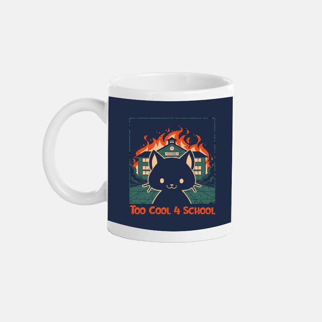 Cat At School On Fire-None-Mug-Drinkware-worlddominationforcats