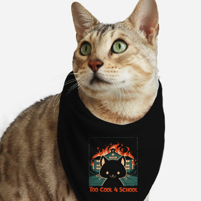 Cat At School On Fire-Cat-Bandana-Pet Collar-worlddominationforcats