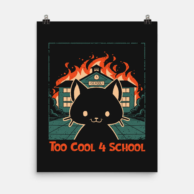 Cat At School On Fire-None-Matte-Poster-worlddominationforcats