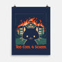 Cat At School On Fire-None-Matte-Poster-worlddominationforcats