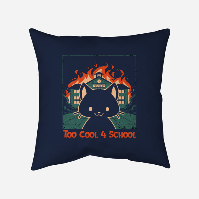 Cat At School On Fire-None-Non-Removable Cover w Insert-Throw Pillow-worlddominationforcats