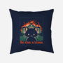 Cat At School On Fire-None-Non-Removable Cover w Insert-Throw Pillow-worlddominationforcats