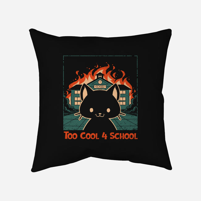 Cat At School On Fire-None-Removable Cover-Throw Pillow-worlddominationforcats