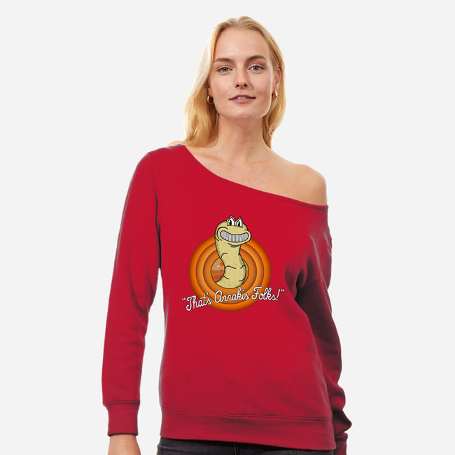 That's Arrakis Folks-Womens-Off Shoulder-Sweatshirt-sillyindustries