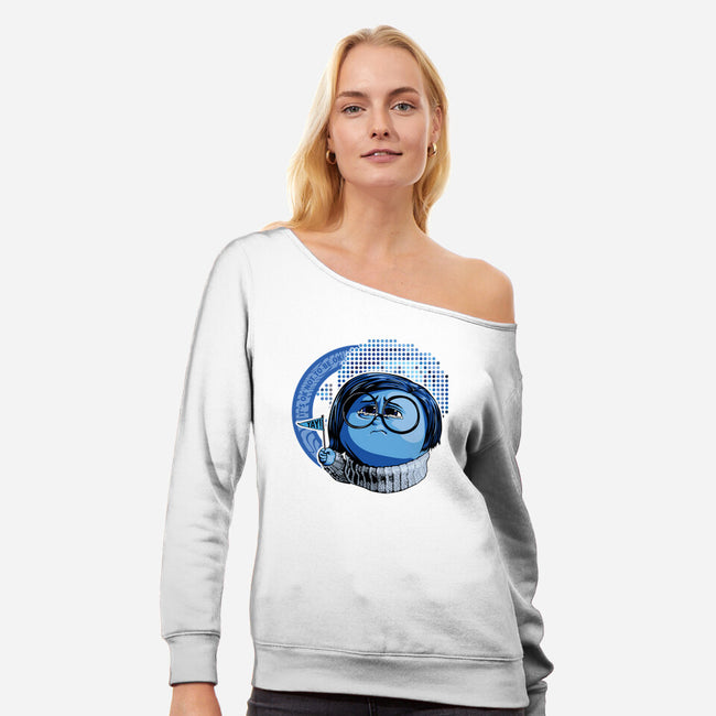 It's Ok Not To Be Ok-Womens-Off Shoulder-Sweatshirt-panicking_bat