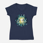 Octopus Light-Womens-V-Neck-Tee-Vallina84