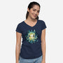 Octopus Light-Womens-V-Neck-Tee-Vallina84