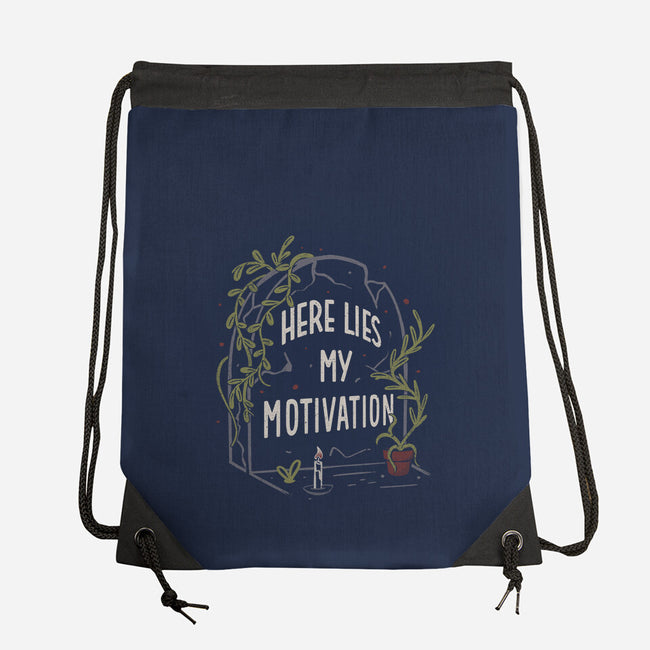 Here Lies My Motivation-None-Drawstring-Bag-koalastudio