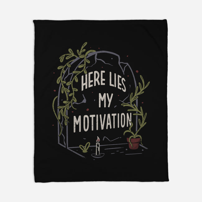 Here Lies My Motivation-None-Fleece-Blanket-koalastudio