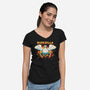 Duckzilla-Womens-V-Neck-Tee-yumie