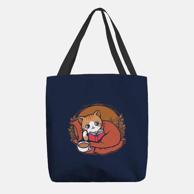 Comfy Cat Book-None-Basic Tote-Bag-Studio Mootant