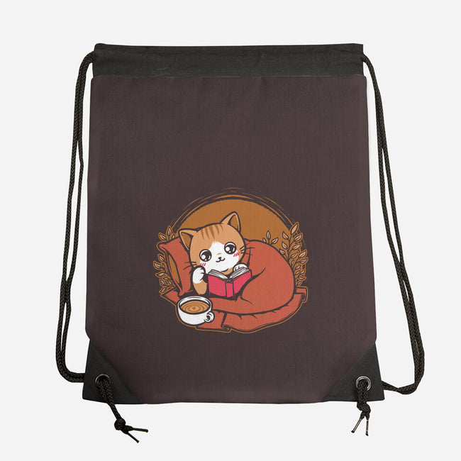 Comfy Cat Book-None-Drawstring-Bag-Studio Mootant