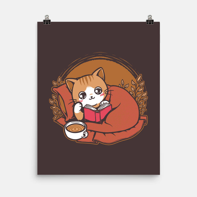 Comfy Cat Book-None-Matte-Poster-Studio Mootant