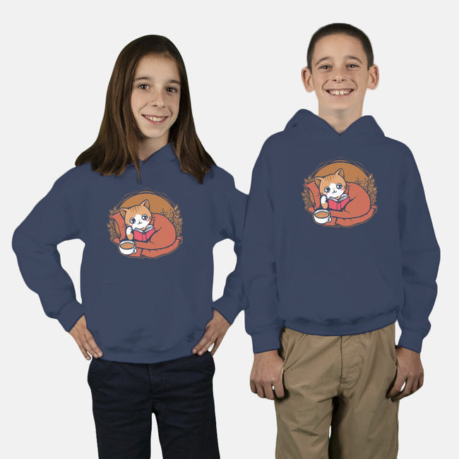 Comfy Cat Book-Youth-Pullover-Sweatshirt-Studio Mootant