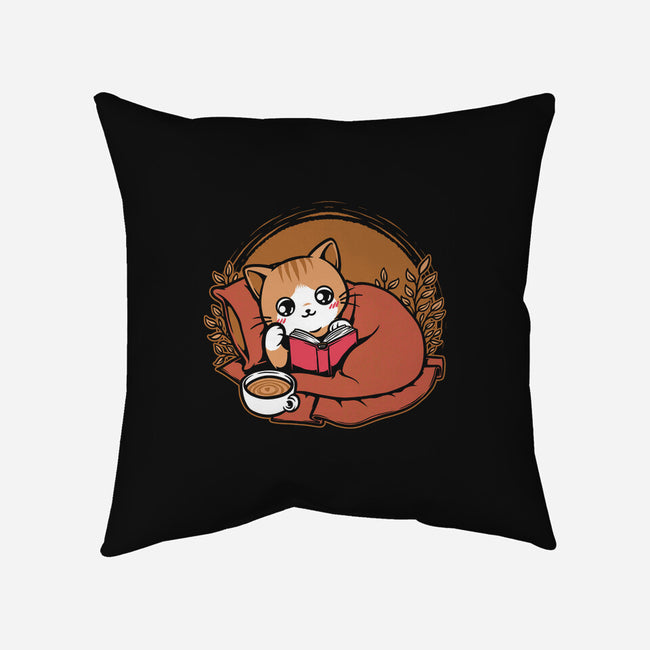 Comfy Cat Book-None-Removable Cover-Throw Pillow-Studio Mootant