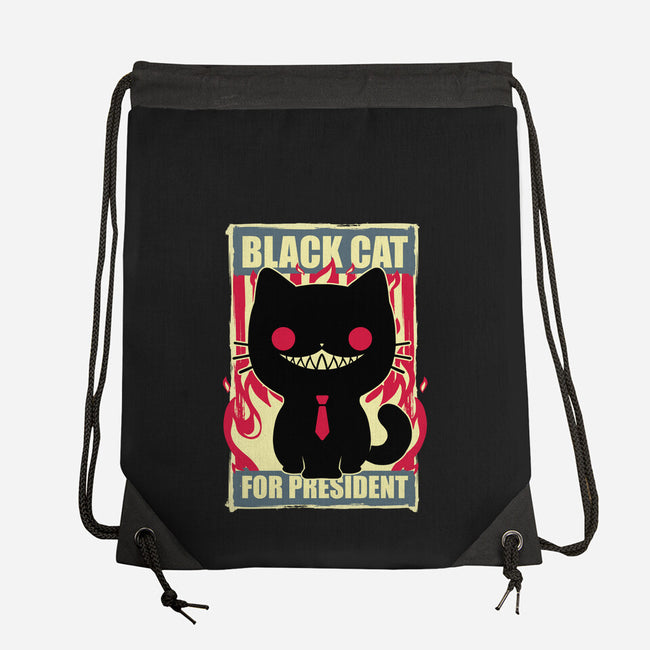 Black Cat For President-None-Drawstring-Bag-Studio Mootant