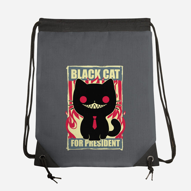 Black Cat For President-None-Drawstring-Bag-Studio Mootant