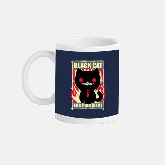 Black Cat For President-None-Mug-Drinkware-Studio Mootant