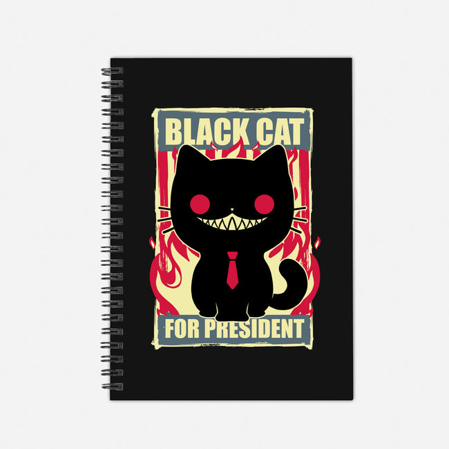 Black Cat For President-None-Dot Grid-Notebook-Studio Mootant