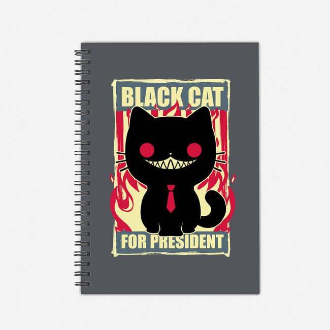 Black Cat For President-None-Dot Grid-Notebook-Studio Mootant