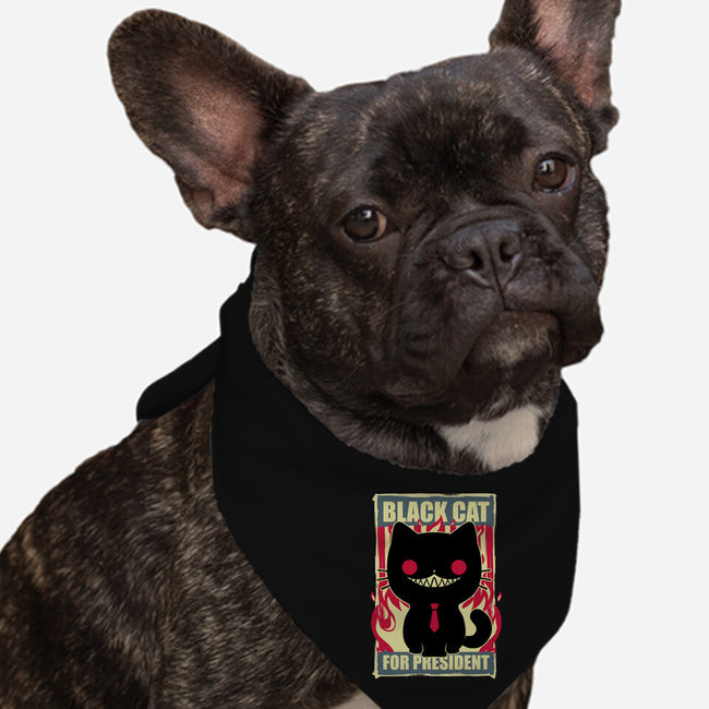 Black Cat For President-Dog-Bandana-Pet Collar-Studio Mootant