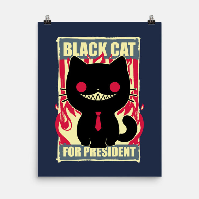 Black Cat For President-None-Matte-Poster-Studio Mootant