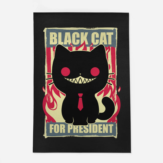 Black Cat For President-None-Indoor-Rug-Studio Mootant