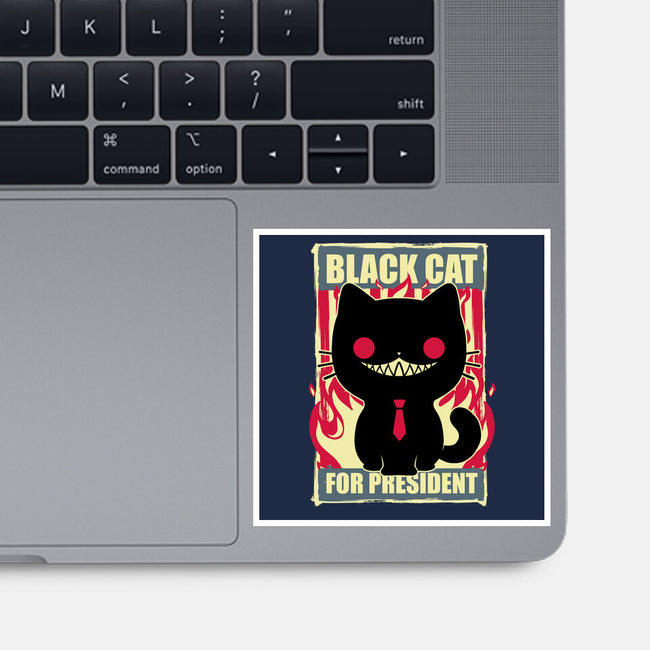 Black Cat For President-None-Glossy-Sticker-Studio Mootant