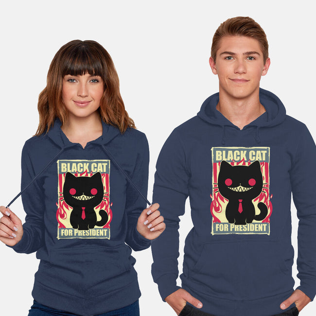 Black Cat For President-Unisex-Pullover-Sweatshirt-Studio Mootant