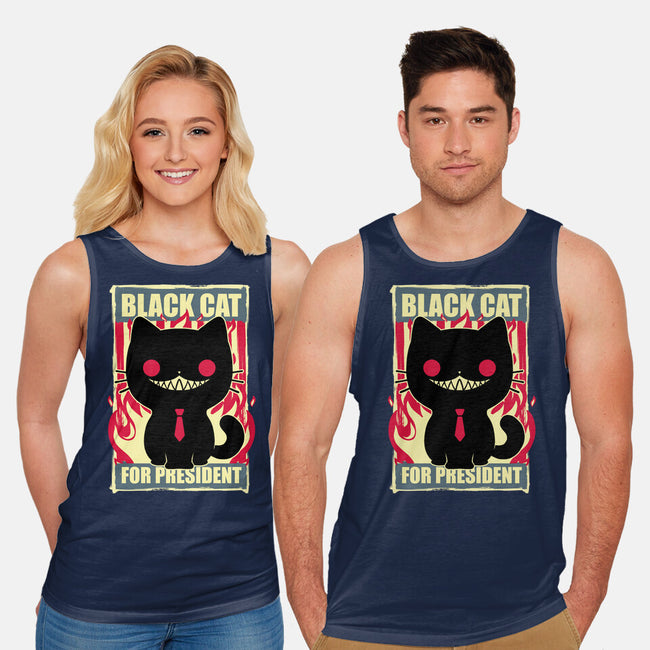 Black Cat For President-Unisex-Basic-Tank-Studio Mootant