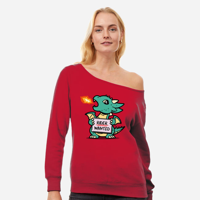 Rider Wanted-Womens-Off Shoulder-Sweatshirt-Boggs Nicolas