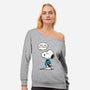 Dogtor Leonard McSnoop-Womens-Off Shoulder-Sweatshirt-DrMonekers