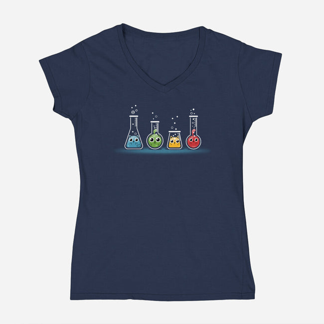 Kitty Lab-Womens-V-Neck-Tee-erion_designs