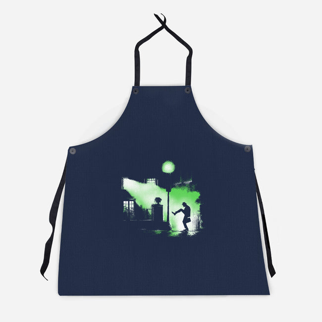 The Exorcist Of Silly Walks-Unisex-Kitchen-Apron-zascanauta