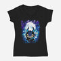 Darkness Cat-Womens-V-Neck-Tee-Vallina84