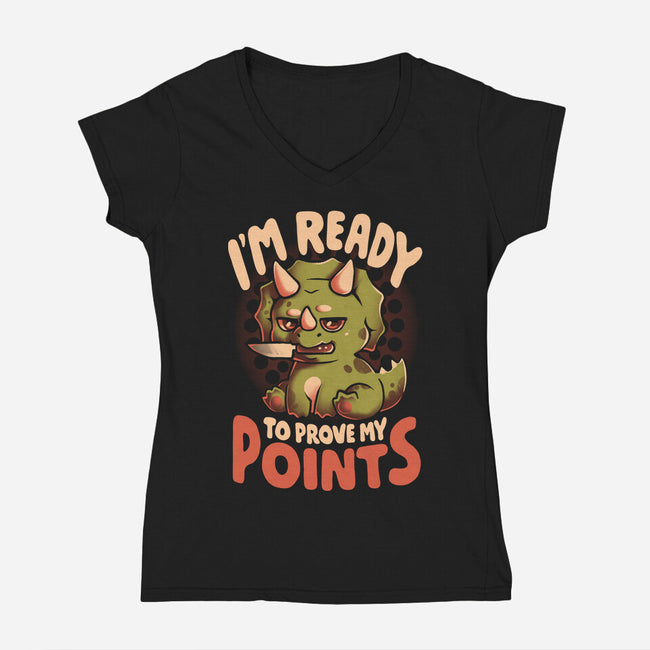 Ready To Prove My Points-Womens-V-Neck-Tee-eduely