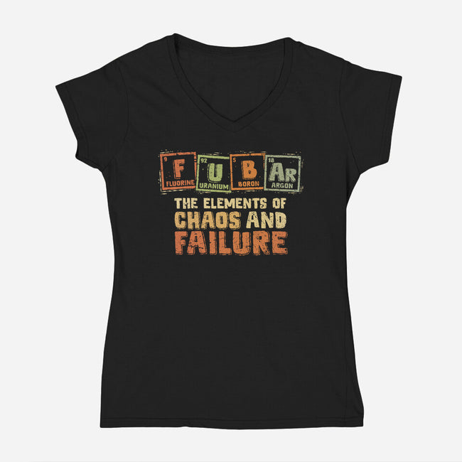 The Elements Of Chaos And Failure-Womens-V-Neck-Tee-kg07