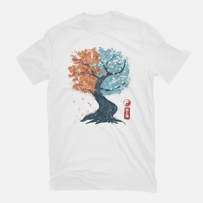 Yin Yang Tree-Womens-Fitted-Tee-IKILO