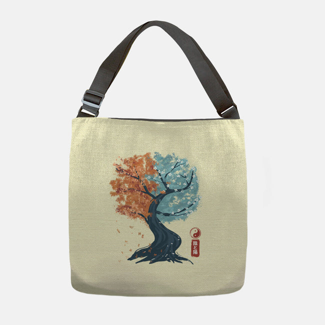 Yin Yang Tree-None-Adjustable Tote-Bag-IKILO