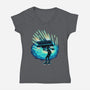 Time Surfing-Womens-V-Neck-Tee-rmatix