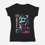 Kawaii Knight-Womens-V-Neck-Tee-arace