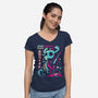 Kawaii Knight-Womens-V-Neck-Tee-arace