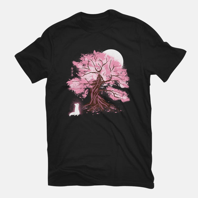 Fox At Sakura Tree-Mens-Premium-Tee-IKILO