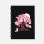 Fox At Sakura Tree-None-Dot Grid-Notebook-IKILO