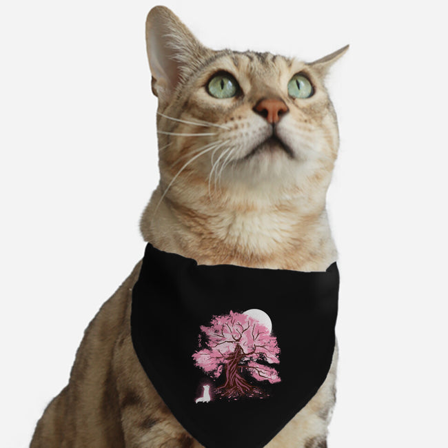 Fox At Sakura Tree-Cat-Adjustable-Pet Collar-IKILO