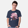 Fox At Sakura Tree-Mens-Basic-Tee-IKILO