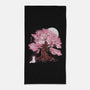 Fox At Sakura Tree-None-Beach-Towel-IKILO